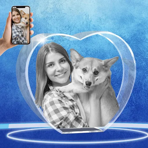 Miniatura 17 de Regalos conmemorativos personalizados para mascotas, marco de fotos de cristal 3D de perros o gatos, marco de fotos grabado con láser personalizado