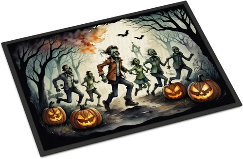 Miniatura 54 de Caroline's Treasures DAC2223MAT - Felpudo espeluznante de Halloween con gato negro de 18 x 27 pulgadas, tapete para puerta delantera