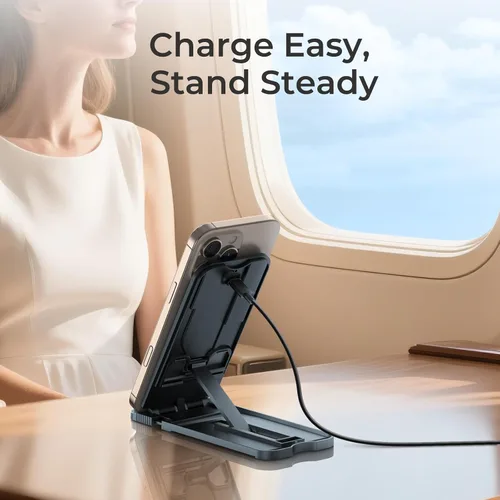 Miniatura 4 de Paquete de 2 cargadores de teléfono inalámbricos rápidos de 15 W, estación de carga inalámbrica plegable para teléfono celular compatible con iPhone