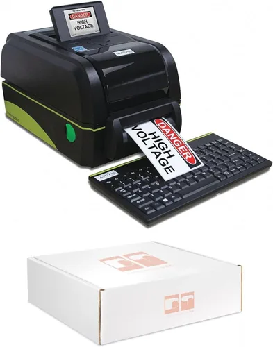 Cute Things & CC VnM4 PRO - Señal de seguridad y etiquetadora con pantalla LCD y teclado compacto. Imprime soportes de vinilo de 1" a 4" y etiquetas