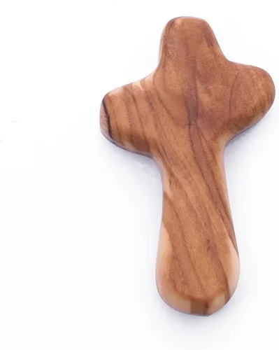 Miniatura 13 de Zuluf 50 Pequeñas Cruces de Mano de Madera de Olivo Fábrica de Belén Cruces de Madera de Olivo de Meditación de Mano de Belén Israel 6cm / 2.5