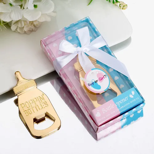 Miniatura 4 de Paquete de 24 abridores de biberones para regalos de baby shower, regalos de fiesta de revelación de género para niños o niñas, abrebotellas