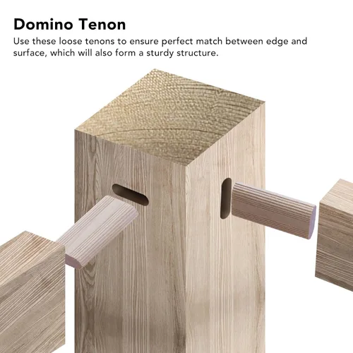Miniatura 6 de Kadimendium 50 Uds Espigas Sueltas Domino Tenon Haya Firma Fijación 0.315x1.575 in Amplia Aplicación Beechwood Tenones Sueltos para Carpintería