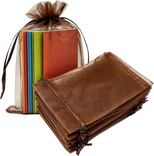 Miniatura 18 de Paquete de 50 bolsas de organza de regalo con cordón verde de 4 x 6 pulgadas para baby shower, Navidad, cumpleaños de bebé, recuerdo de fiesta