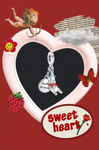 Miniatura 2 de BEEUVIP Stitch & Mouse Charm de plata de ley 925 con cuentas caladas para pulseras y collares con circonita cúbica 5A, cumpleaños, día de la madre