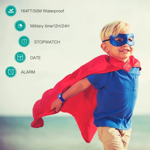 Miniatura 6 de Reloj digital deportivo para niños y niñas, resistente al agua, relojes electrónicos con alarma LED, cronómetro