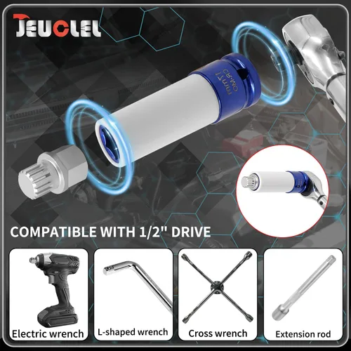 Miniatura 6 de Llave de tuerca de bloqueo de rueda de 11/15PT compatible con BMW, enchufe de tuerca de bloqueo de rueda AdaPTer, herramienta de extracción
