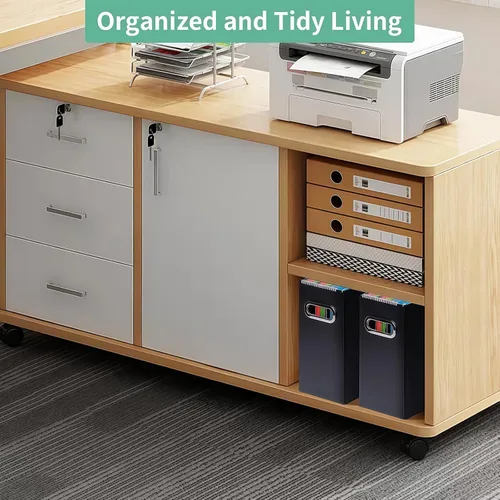 Miniatura 3 de Caja organizadora de archivos plegable con asa, 12.20 x 5.11 x 9.84 pulgadas, organizador de archivos para el hogar u oficina, pequeña caja de Negro