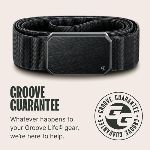 Miniatura 6 de Groove Life - Cinturón de nailon elástico para hombre con hebilla magnética de aluminio