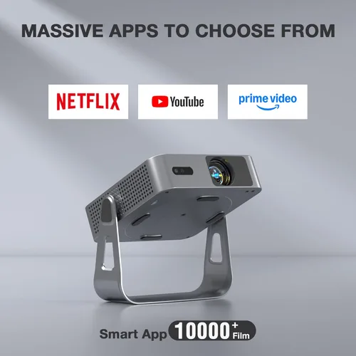 Miniatura 8 de 【Aplicación con licencia oficial y 1800 ANSI】Mini proyector inteligente con WiFi y Bluetooth, VISSPL Native 1080P Auto Focus y Keystone Proyector