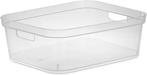 Miniatura 3 de Sterilite Contenedor de almacenamiento mediano y moderno de 5.25 x 12.25 x 15 pulgadas, con cómodas asas de transporte y borde con bandas
