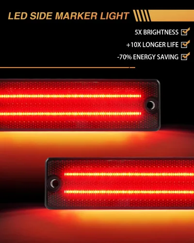 Miniatura 2 de Luz de Marcador Lateral Trasero LED Compatible con Chevy Camaro 1993-2002 Lente Ahumada Luz Roja Trasera Enchufe y Funciona, Impermeable