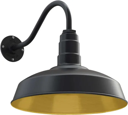 Miniatura 71 de Steel Lighting Co. Gardena - Luz de granero Montaje en pared al aire libre Cúpula de 16 pulgadas Cuello de cisne de 16 pulgadas Luz