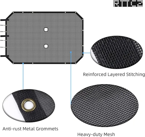 Miniatura 4 de RT-TCZ para Jeep JKU Parasol de malla para el techo de 4 puertas para Jeep Wrangler 2007-2017 JKU Top Bikini negro