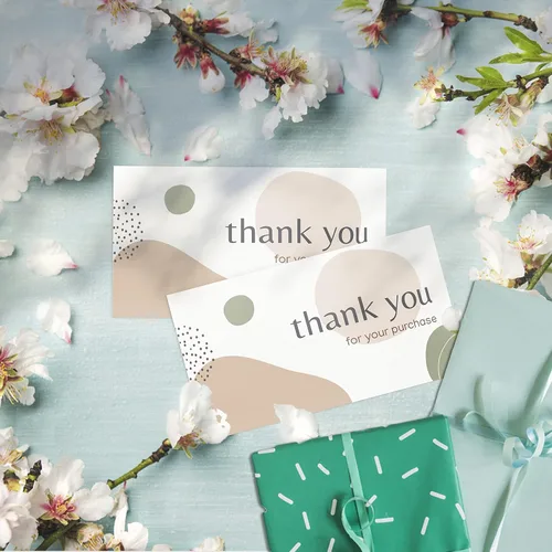 Miniatura 3 de CLEVER SIGNS Paquete de 200 tarjetas de visita de agradecimiento por tu compra, diseño elegante y profesional, recomendadas para minoristas