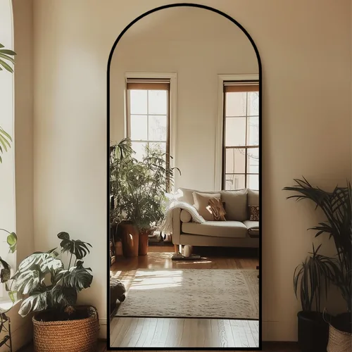 Miniatura 14 de Espejo de longitud completa, espejo arqueado grande de 76"x34", espejos de pie grandes, espejos altos para cuerpo, espejo de piso para dormitorio