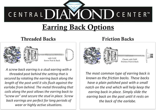 Miniatura 6 de Central Diamond Center CVD Lab-grown Diamond Earrings 14K solid Gold from 0.20ct to 2.00ct G-H VS-SI
