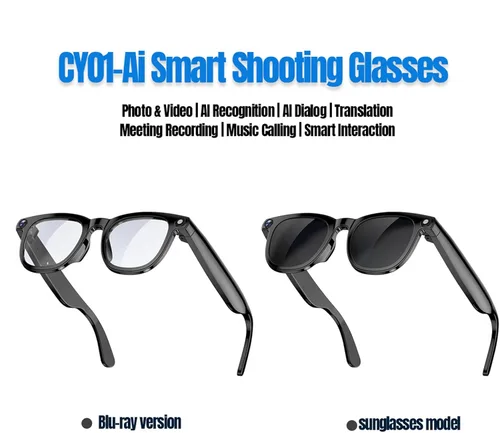 Miniatura 3 de Lentes inteligentes AI con cámara, fotos 4K y video de 1080P, traducción en tiempo real, Bluetooth 5.3, conversación de asistente, adecuados