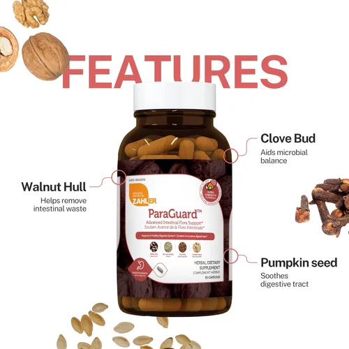 Miniatura 5 de Zahler - Cápsulas ParaGuard - Suplemento para la salud intestinal - La fórmula contiene ajenjo, bulbo de ajo, semilla de calabaza, clavo y más