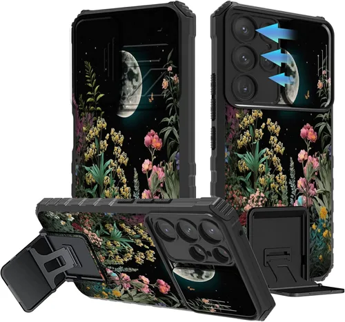 Miniatura 57 de Funda para Samsung Galaxy S22 Ultra 5G, Galaxy S22 Ultra con cubierta de cámara deslizante, funda resistente de doble capa con función atril Black