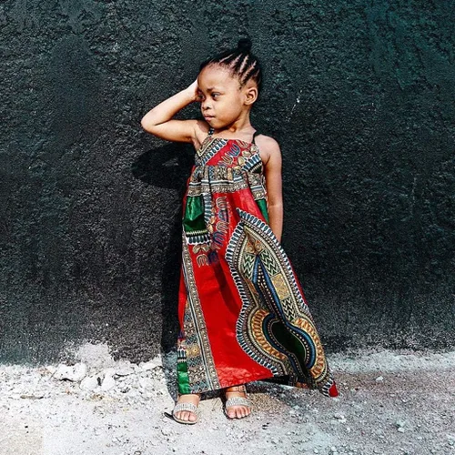Miniatura 3 de WOCACHI Vestido largo de verano para niñas pequeñas Dashiki africanas, estilo étnico bohemio con estampado digital, Niñas
