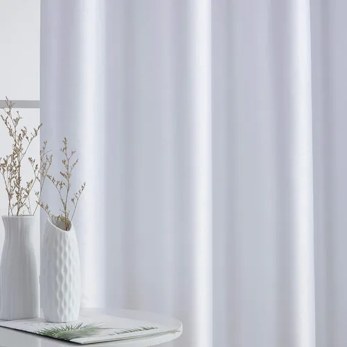 Miniatura 4 de HLC.ME Jefferson - Cortinas ligeras de seda sintética semitransparente con forro de microfibra y ojales para ventana de dormitorio, comedor y sala