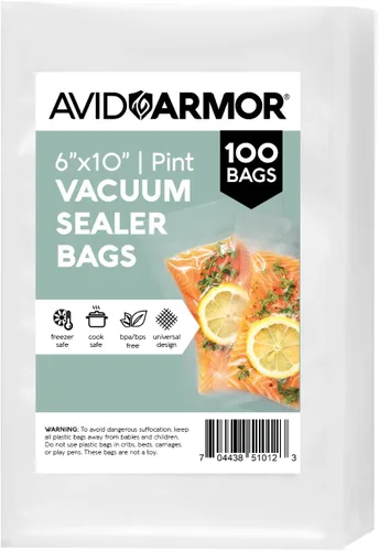 Miniatura 9 de Avid Armor bolsas comerciales para envasar al vacío, libres de BPA, ideales para Sous Vide. Paquete de 100 unidades., Transparente
