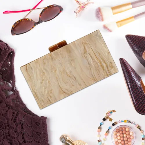 Miniatura 7 de YYW Monederos de mano de acrílico para mujer de boda bolso cruzado de noche multicolor con cadena desmontable