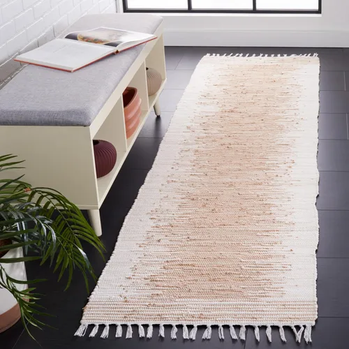 Miniatura 9 de SAFAVIEH Colección Montauk - Alfombra decorativa, 2 pies 3 pulgadas x 5 pies, color beige con flecos de algodón hecho a mano, ideal para zonas