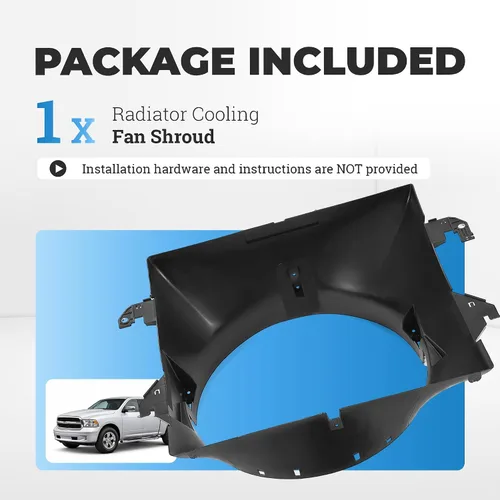 Miniatura 6 de HECASA Cubierta del ventilador de refrigeración del radiador compatible con Dodge Ram 1500 2500 3500 2009-2016 con 5.7L y 6.4L HEMI Reemplazo