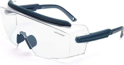 Miniatura 9 de UKNOW Anteojos de seguridad sobre lentes, gafas de seguridad antivaho protección ocular envolvente, gafas protectoras ANSI Z87.1 Gris
