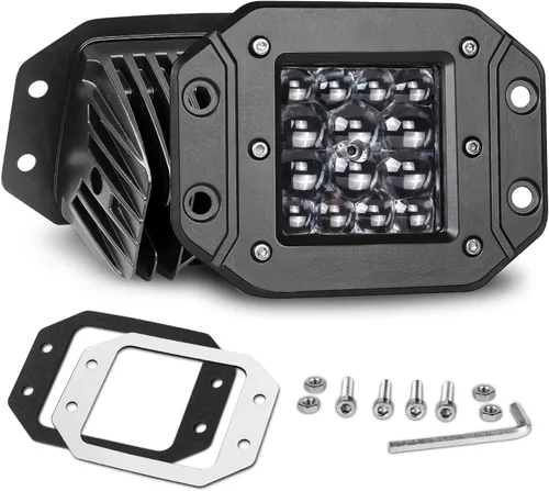 Nirider - Cápsulas LED de montaje empotrado, 2 piezas de luces de parachoques de 84 W, luces de conducción de haz puntual de 5 pulgadas, barra de