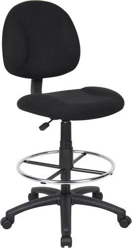 Silla de escritorio ergonómica de Boss Office Products sin posabrazos, color azul, Cromo Nylon Tela, Negro