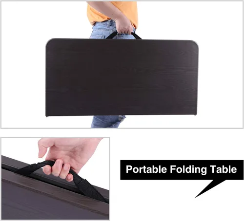 Miniatura 4 de REDCAMP Mesa plegable cuadrada de 34 pulgadas con parte superior de resina, mesas de tarjetas pequeñas plegables portátiles con patas plegables