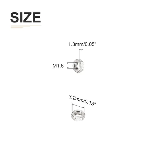 Miniatura 2 de DTGN Tuercas hexagonales M1.0.236x0.014 in (DxP), paquete de 25, buenas para reparación de garaje en casa, tuercas hexagonales de acero inoxidable