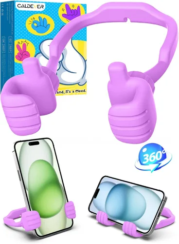 Miniatura 10 de Relleno de calcetines para adolescentes, niños y niñas, soporte para teléfono celular: soporte de pulgar perezoso ajustable con pulgares hacia Azul