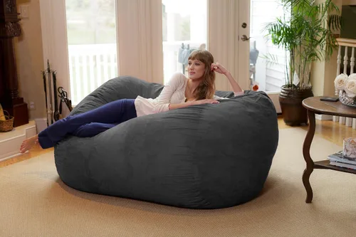 Miniatura 2 de Cozy Sack - Sillón de puff: Gran bolsa para muebles de espuma viscoelástica de 6 ft y tumbona grande – sofá grande con funda de microfibra suave