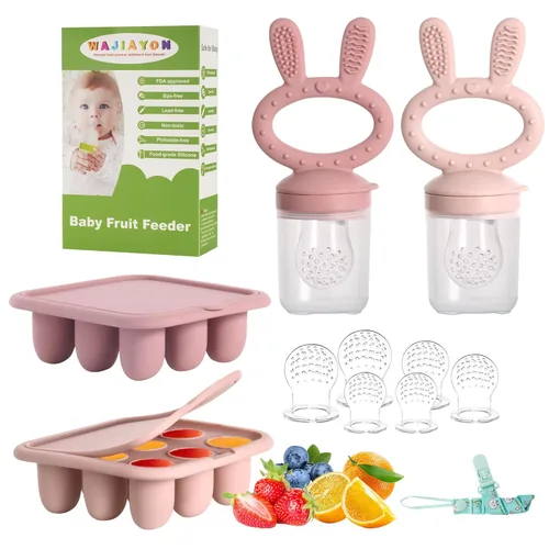 Miniatura 16 de Alimentador de frutas y moldes para paletas de leche materna para bebés, recipientes de almacenamiento de bandeja de congelación de alimentos