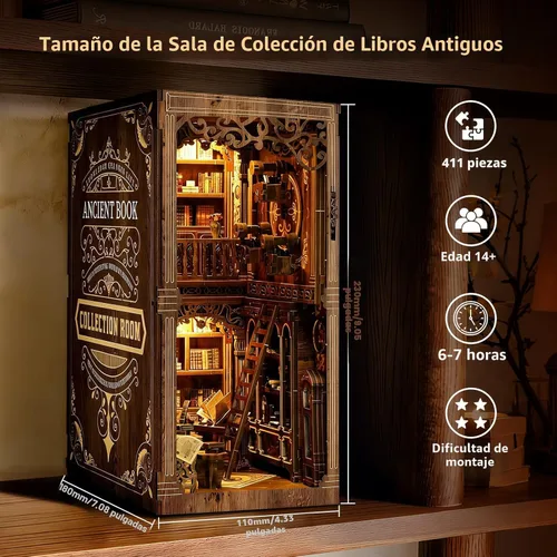 Miniatura 2 de Rincones de libros para adultos, kit de rincón de libros en miniatura para casa de muñecas, kits de modelos, kits de manualidades para adultos