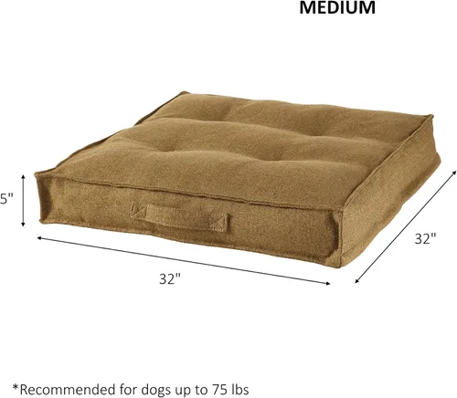 Miniatura 8 de Happy Hounds Milo - Cama cuadrada copetuda para perro, musgo, mediano (32 x 32 pulgadas)