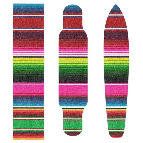 Miniatura 5 de Kigai Cinta de agarre para monopatín con estampado de sarape mexicano, sin burbujas, antideslizante, papel de lija para patineta, 44 x 10 pulgadas