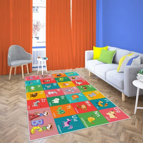 Miniatura 7 de ABC - Alfombra educativa del alfabeto, alfombra de juegos divertidos para niños, sala de juegos, aula, antideslizante, lavable, alfombra de suelo