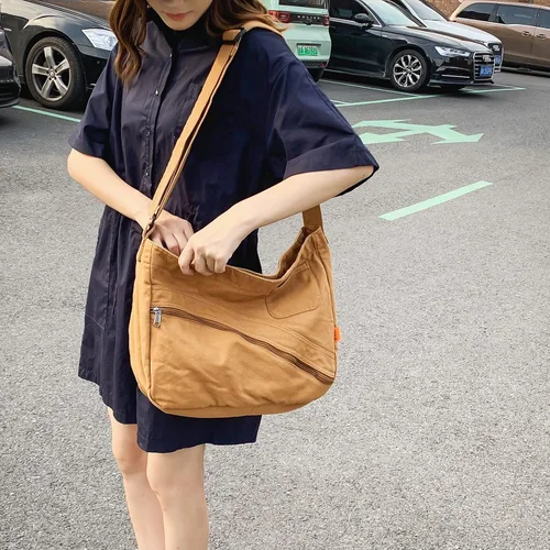 Miniatura 5 de Bolso cruzado de lona para mujer, bolso de hombro casual, bolsa de mano, bolsa de mensajero, bolsa cruzada para la escuela y el trabajo