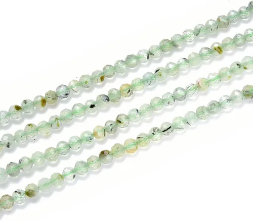 Miniatura 30 de Adabele Cuentas redondas facetadas pequeñas de 0.118 in con piedras preciosas de amazonita azul natural de 15 pulgadas