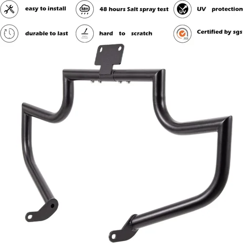 Miniatura 2 de Kinglemc Barra de Choque Protector de Motor Barra de Carretera para Yamaha VStar V-Star Dragstar XVS 400 650 (Negro)
