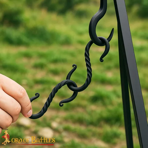 Miniatura 4 de Lord of Battles Twisted Hand Forged Iron S-Hooks Set of 20 - Rustic Black S-Shaped Hanging Hooks for Kitchen Utensils, Pots & Pans, Camping, Garden