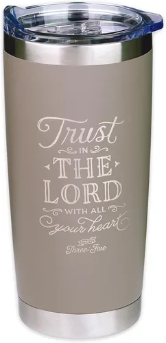 Miniatura 16 de Christian Art Gifts - Vaso de viaje de acero inoxidable de 18 oz con doble pared aislante al vacío con versículo bíblico, gris, con tapa retráctil
