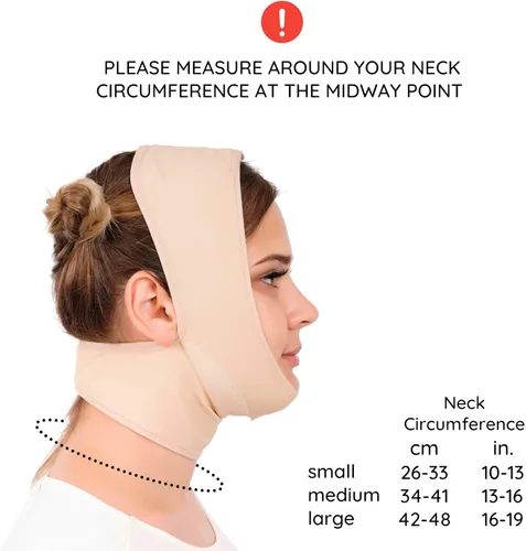 Miniatura 7 de IKIDO Venda de compresión para cuello y barbilla poscirugía para mujer, más delgada para la cara Beige
