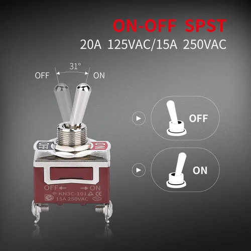 Miniatura 3 de DaierTek 2 interruptores de palanca marinos con cubierta de goma impermeable + 1 interruptor de palanca con cubierta de protección de seguridad