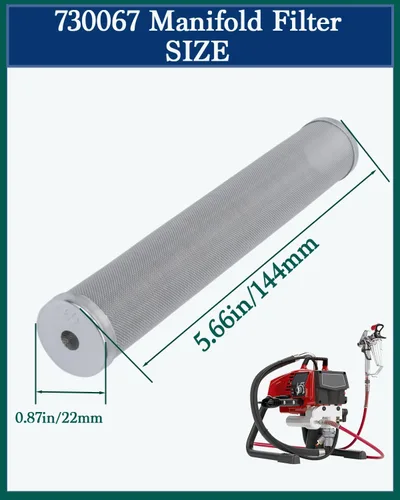 Miniatura 3 de 730067 (1+2+2) Filtro de colector Titan paquete de 5 – (1 x 30, 2 x 60, 2 x 100) malla – Compatible con pulverizadores de pintura Titan Impact 440